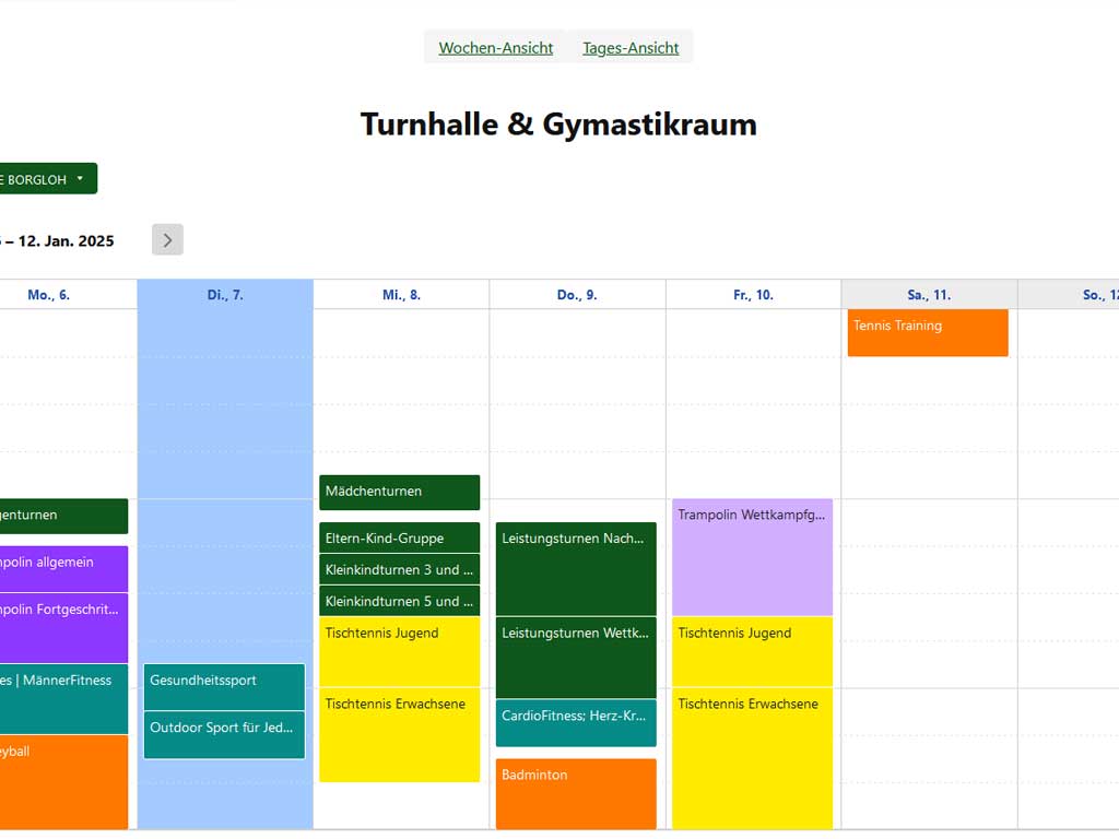 Neuer Online-Kalender f&uuml;r Turnhalle und Gymnastik-Raum Borgloh
